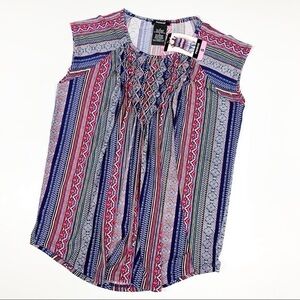 Premise Mosaic Stripe Short Sleeve Top Small